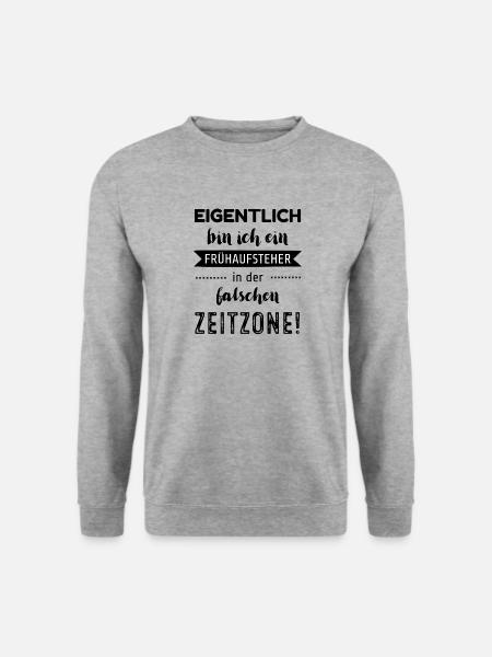 Eigentlich bin ich ein Frühaufsteher - Unisex Pullover - Weißgrau meliert