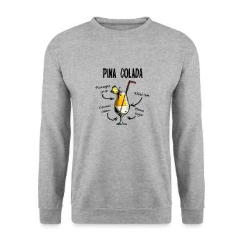 PINA COLADA COCKTAIL RECIPE - Unisex Sweatshirt - salt & pepper - Front - Alina (178cm) & Michal (187cm)