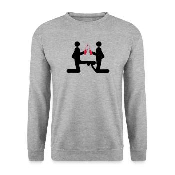 liebe paar fick 1 - Sweat-shirt Unisexe - gris chiné - Devant - Alina (178cm) & Michal (187cm)