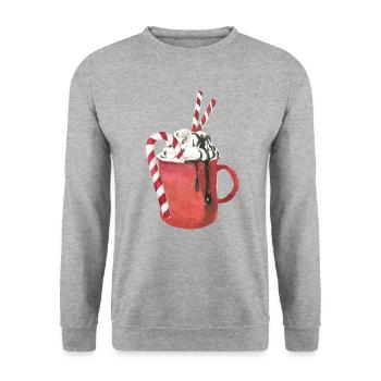 Hot chocolate and marshmallows - Unisex Sweatshirt - salt & pepper - Front - Alina (178cm) & Michal (187cm)