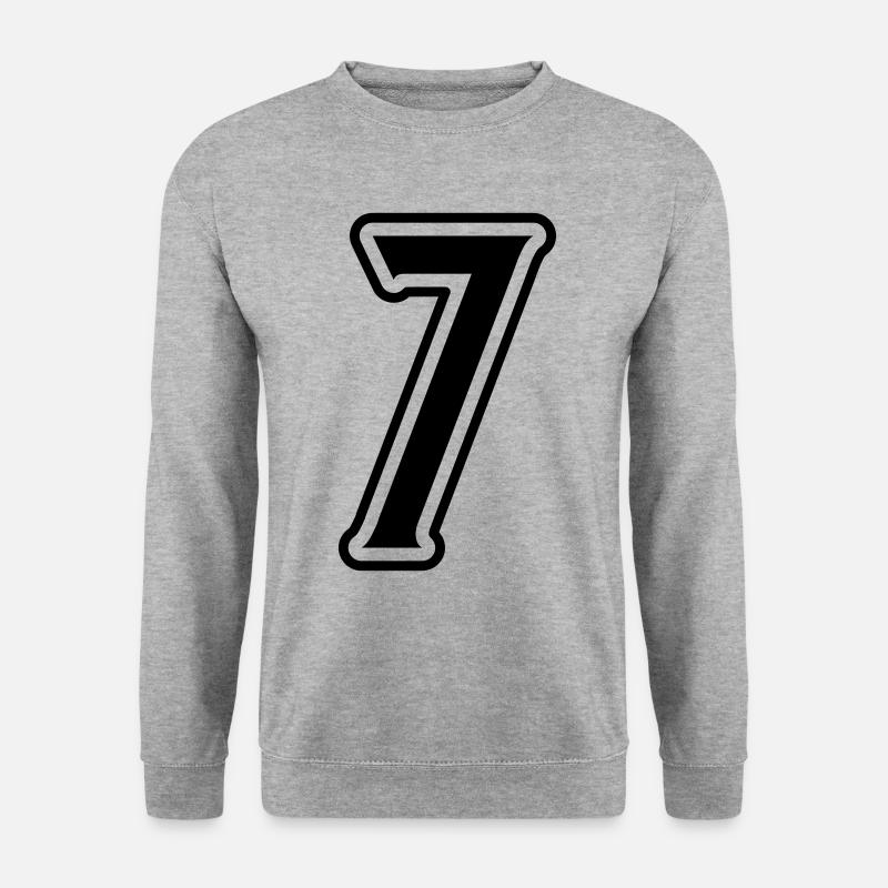 7 Zahl symbol - Unisex Pullover - Weißgrau meliert