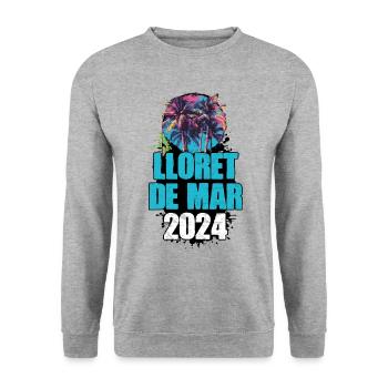 Lloret De Mar 2024 Travel Tour Team - Unisex Sweatshirt - salt & pepper - Front - Alina (178cm) & Michal (187cm)