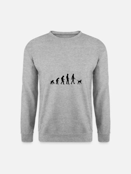 Hundehalter Hund Evolution - Unisex Pullover - Weißgrau meliert