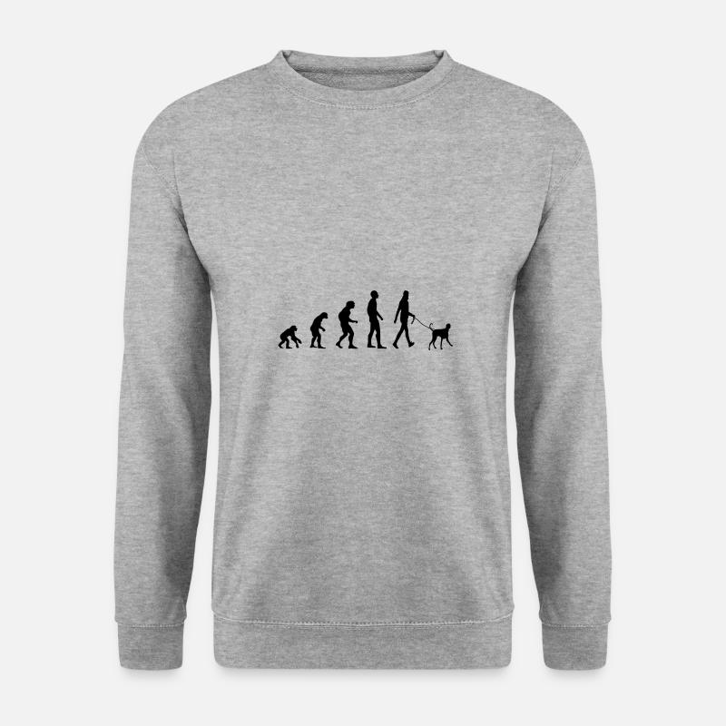 Hundehalter Hund Evolution - Unisex Pullover - Weißgrau meliert