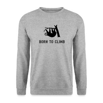 climbing boulder mountain sloth born to climb - Unisex Sweatshirt - salt & pepper - Front - Alina (178cm) & Michal (187cm)