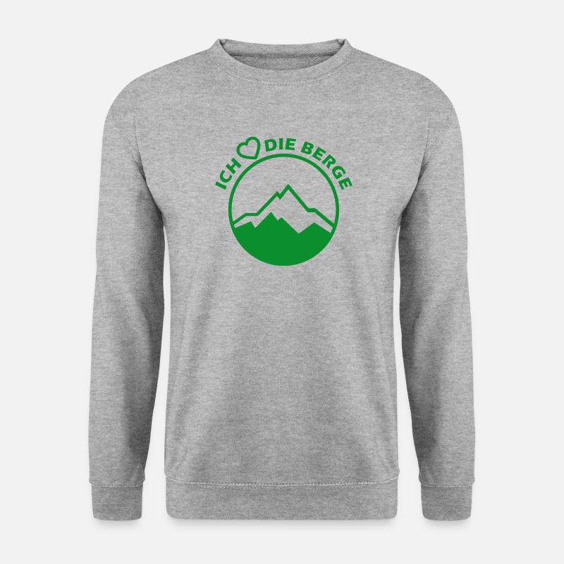 Ich liebe die Berge - Unisex Pullover - Weißgrau meliert