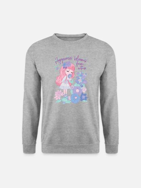 Blythe Poupée Happiness Blooms From Within - Sweat-shirt Unisexe - gris chiné