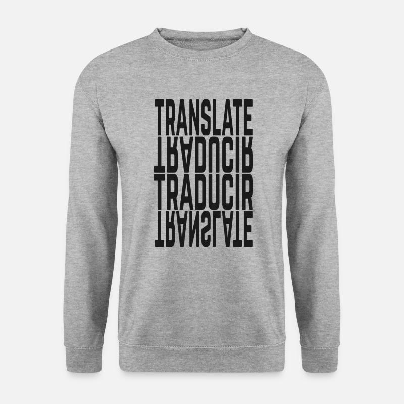 Translate Traducir - Übersetzer Spanisch Englisch - Unisex Pullover - Weißgrau meliert