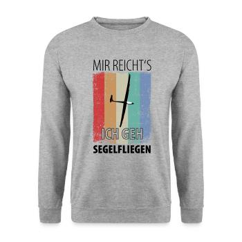 Segelflieger Segelfliegen Segelflugzeug Fliegen - Unisex Pullover - Weißgrau meliert - Vorne - Alina (178cm) & Michal (187cm)