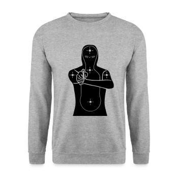 Ziel - Unisex Pullover - Weißgrau meliert - Vorne - Alina (178cm) & Michal (187cm)