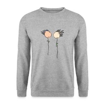 Face to Face - Unisex Sweatshirt - salt & pepper - Front - Alina (178cm) & Michal (187cm)