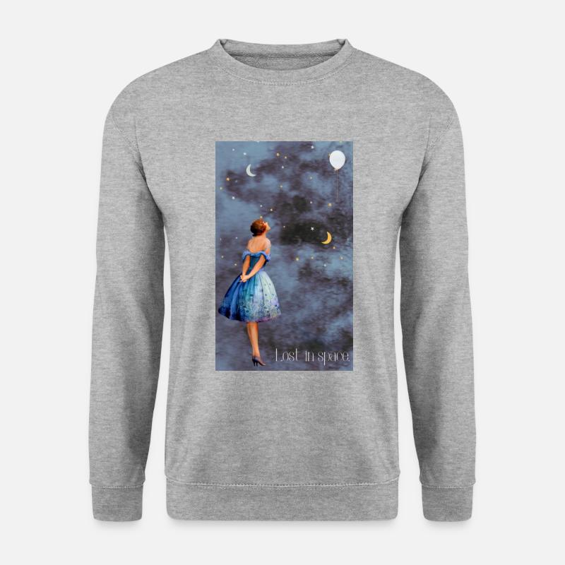 Lost in space. - Unisex Pullover - Weißgrau meliert