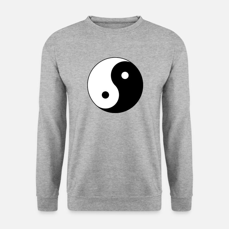 Yin und Yang - Unisex Pullover - Weißgrau meliert