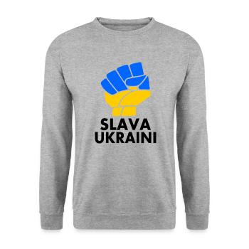 Ukraine - Unisex Sweatshirt - salt & pepper - Front - Alina (178cm) & Michal (187cm)