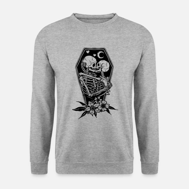 Sarg Liebe Skelette - Unisex Pullover - Weißgrau meliert