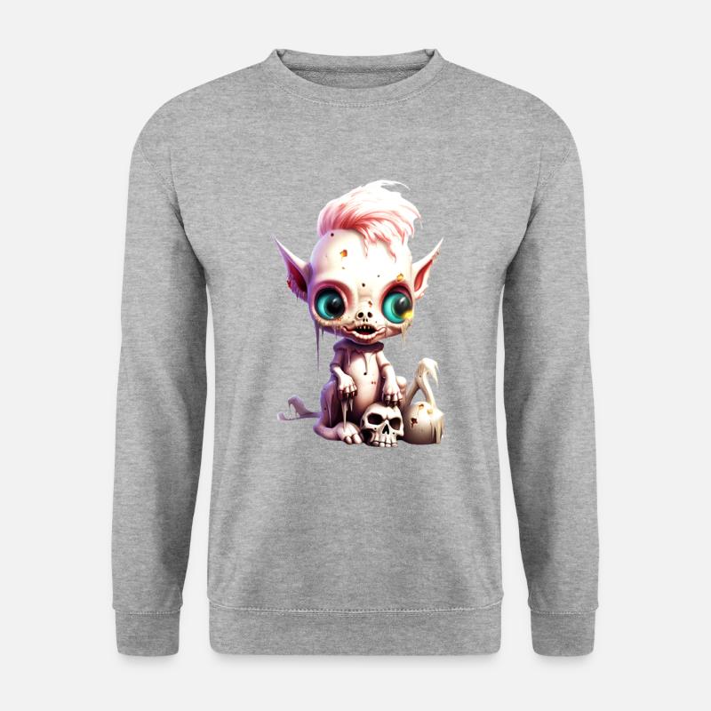 Zombie Einhorn - Unisex Pullover - Weißgrau meliert