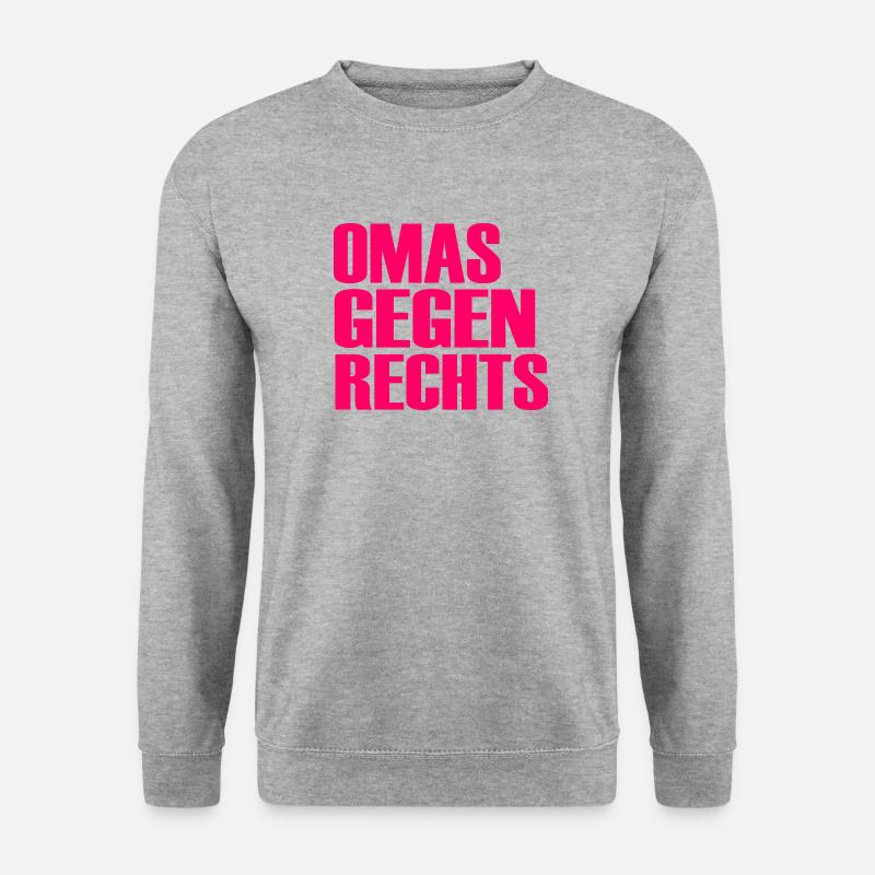 Omas gegen rechts - Unisex Pullover - Weißgrau meliert