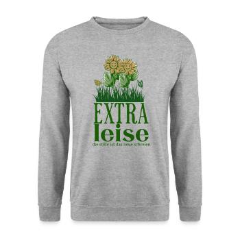 Hobby Gärtner - Stille ist das neue Schreien - Unisex Pullover - Weißgrau meliert - Vorne - Alina (178cm) & Michal (187cm)
