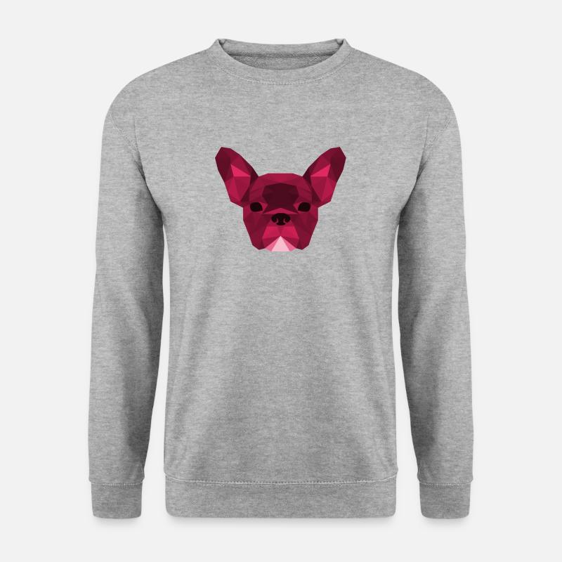 Low Poly Frenchie pink - Unisex Sweatshirt - salt & pepper