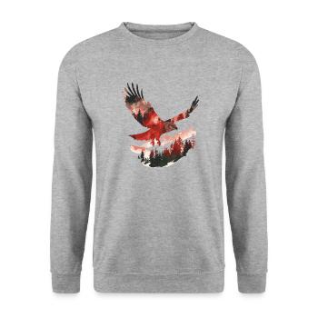 Red Milan Bird Bird of Prey - Unisex Sweatshirt - salt & pepper - Front - Alina (178cm) & Michal (187cm)