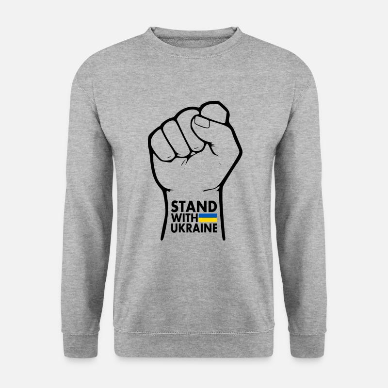 stand with ukraine - Unisex Pullover - Weißgrau meliert
