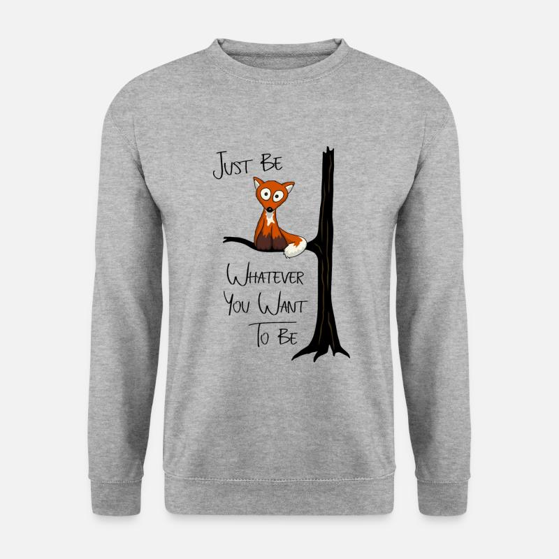 kleiner Fuchs wie Eule sei du selbst cool Geschenk - Unisex Pullover - Weißgrau meliert