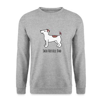 Jack Russell Daddy - Unisex Pullover - Weißgrau meliert - Vorne - Alina (178cm) & Michal (187cm)