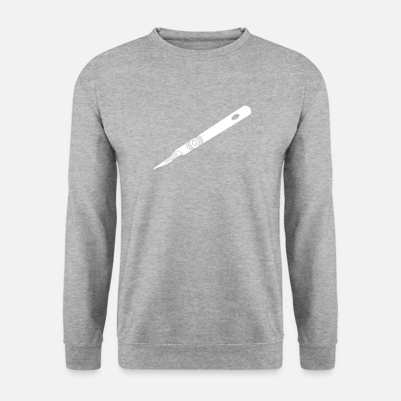 Skalpell_bs3 - Unisex Pullover - Weißgrau meliert
