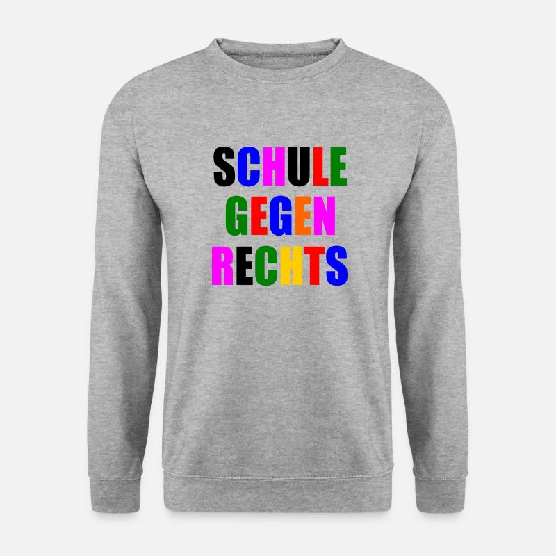 Schule gegen rechts - Unisex Pullover - Weißgrau meliert