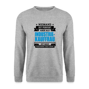 Fun Industriekauffrau - Unisex Pullover - Weißgrau meliert - Vorne - Alina (178cm) & Michal (187cm)