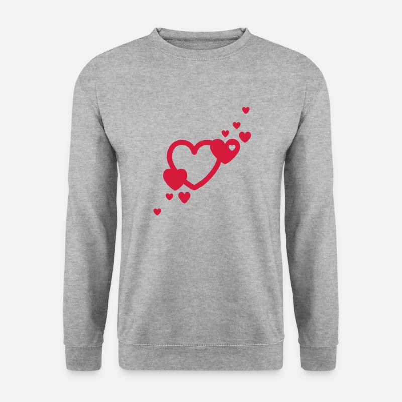 Herzen / hearts (1c) - Unisex Pullover - Weißgrau meliert