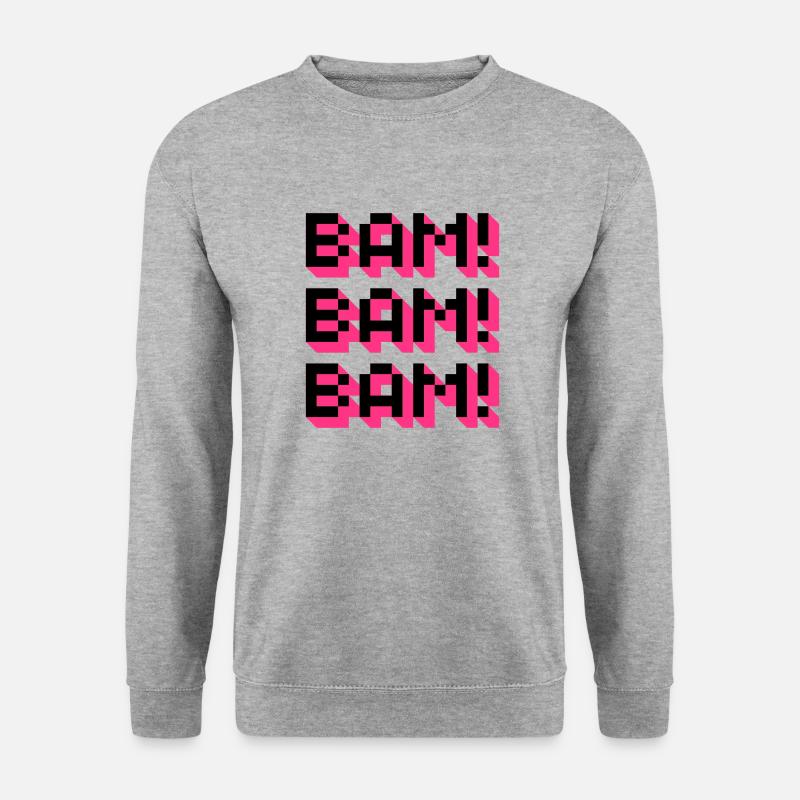 Bam! Bam! Bam! - Unisex Pullover - Weißgrau meliert