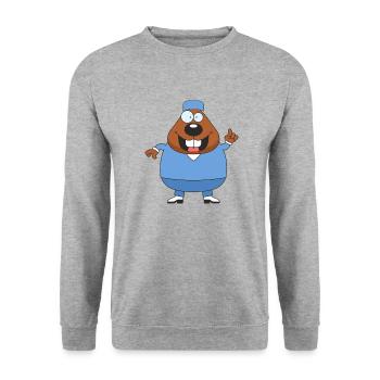 doc32 - Unisex Pullover - Weißgrau meliert - Vorne - Alina (178cm) & Michal (187cm)