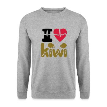 kiwi - Unisex Sweatshirt - salt & pepper - Front - Alina (178cm) & Michal (187cm)