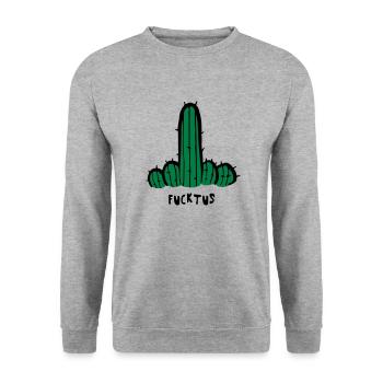 Fucktus - Unisex Pullover - Weißgrau meliert - Vorne - Alina (178cm) & Michal (187cm)