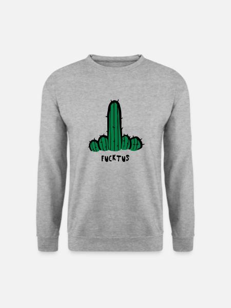 Fucktus - Unisex Pullover - Weißgrau meliert