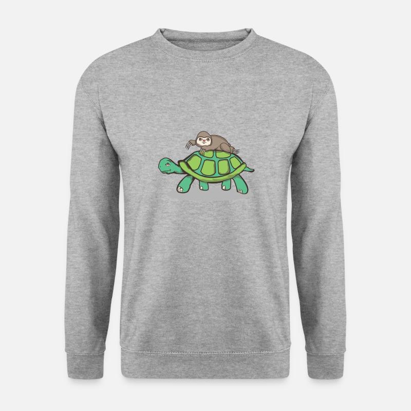 Faultier Rennen T-Shirt - Unisex Pullover - Weißgrau meliert