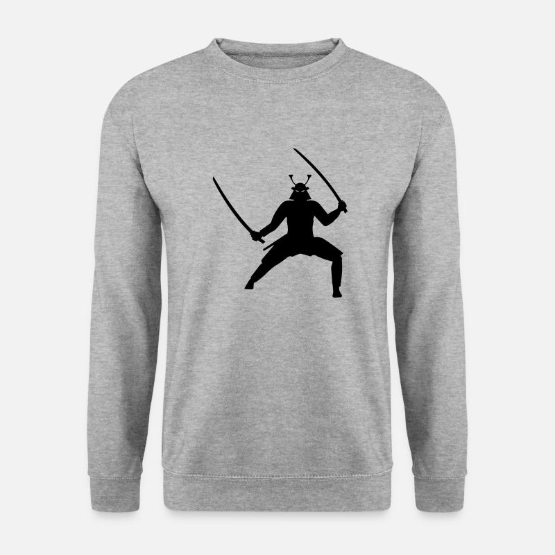 Samurai - Unisex Pullover - Weißgrau meliert