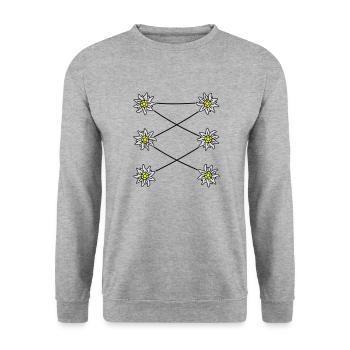 Edelweiss Dirndl - Unisex Sweatshirt - salt & pepper - Front - Alina (178cm) & Michal (187cm)