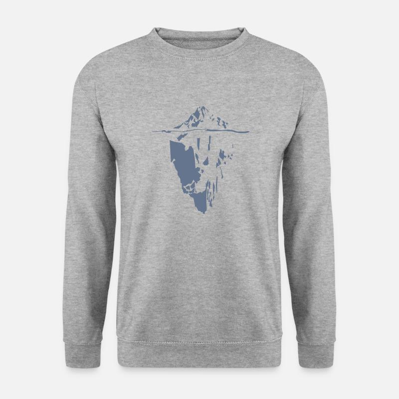 Eisberg Abstrakt Polygon Modern - Unisex Pullover - Weißgrau meliert