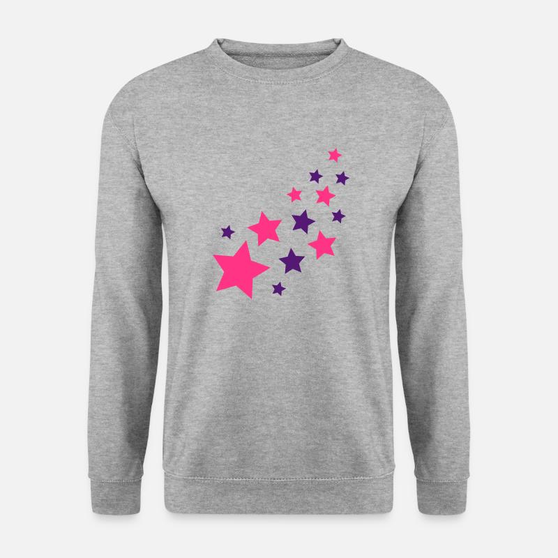 Sterne - Unisex Pullover - Weißgrau meliert
