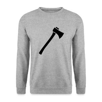 Axt - Unisex Pullover - Weißgrau meliert - Vorne - Alina (178cm) & Michal (187cm)