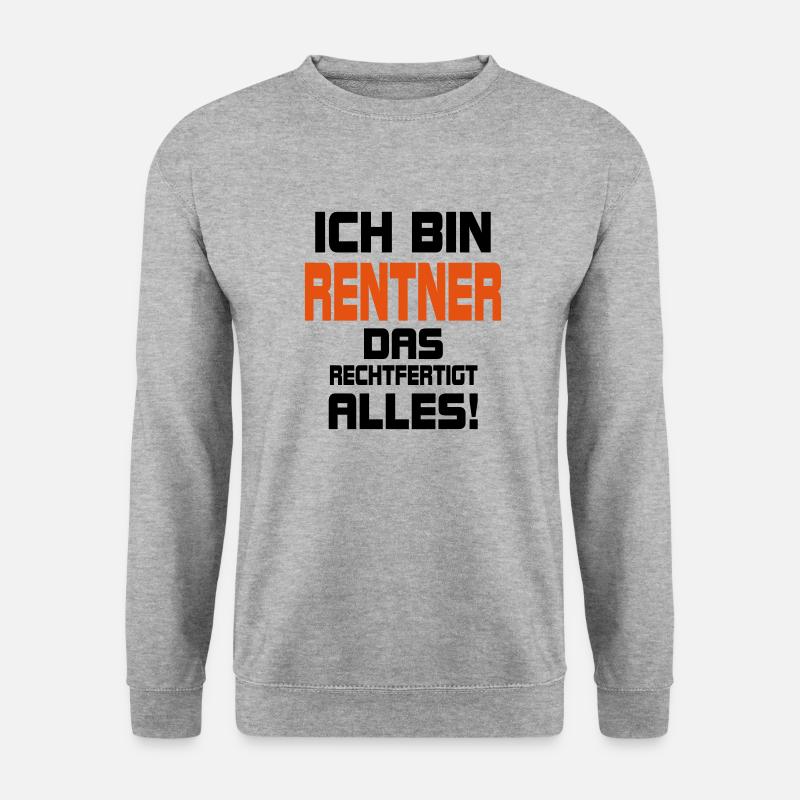 Rentner Rente Rentnerin Bestseller Handwerker - Unisex Pullover - Weißgrau meliert
