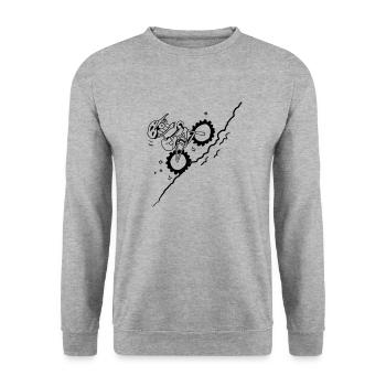 MOUNTAINBIKE! - Unisex Pullover - Weißgrau meliert - Vorne - Alina (178cm) & Michal (187cm)