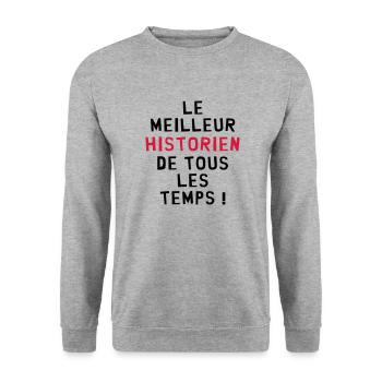 Histoire / Historien / Historienne / Ecole / Prof - Sweat-shirt Unisexe - gris chiné - Devant - Alina (178cm) & Michal (187cm)