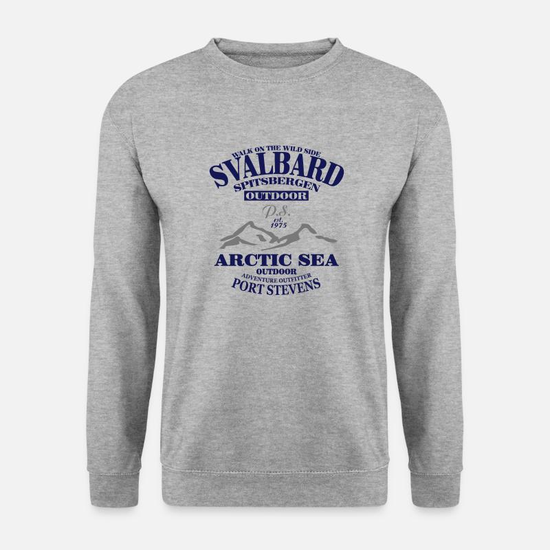 Spitsbergen - Svalbard - Spitzbergen - Unisex Pullover - Weißgrau meliert