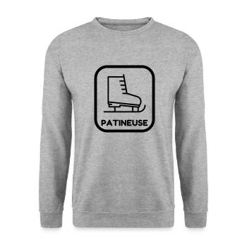 Ice Skating Skater Eislaufen Eisläufer Patinage - Unisex Sweatshirt - salt & pepper - Front - Alina (178cm) & Michal (187cm)