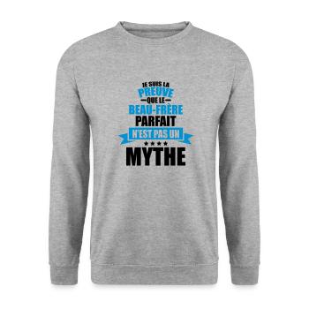 preuve que le beau-frère parfait pas un mythe - Sweat-shirt Unisexe - gris chiné - Devant - Alina (178cm) & Michal (187cm)