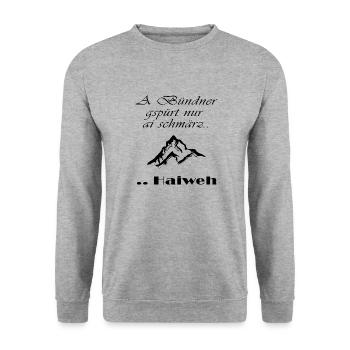 bündner - Unisex Pullover - Weißgrau meliert - Vorne - Alina (178cm) & Michal (187cm)