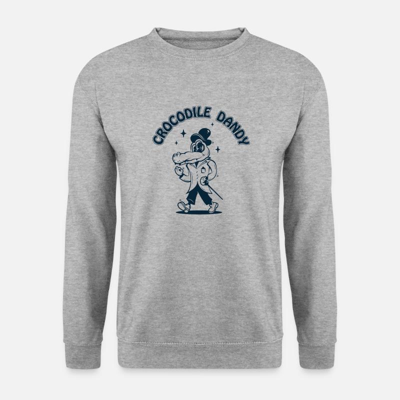 Crocodile dandy - Unisex Pullover - Weißgrau meliert